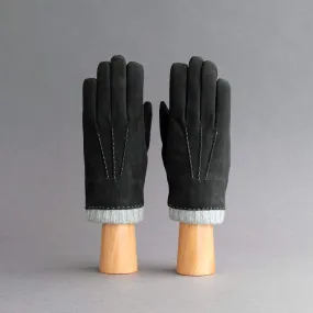 Gentlemen's Gloves from Black Goatskin Nubuck with Cashmere Lining