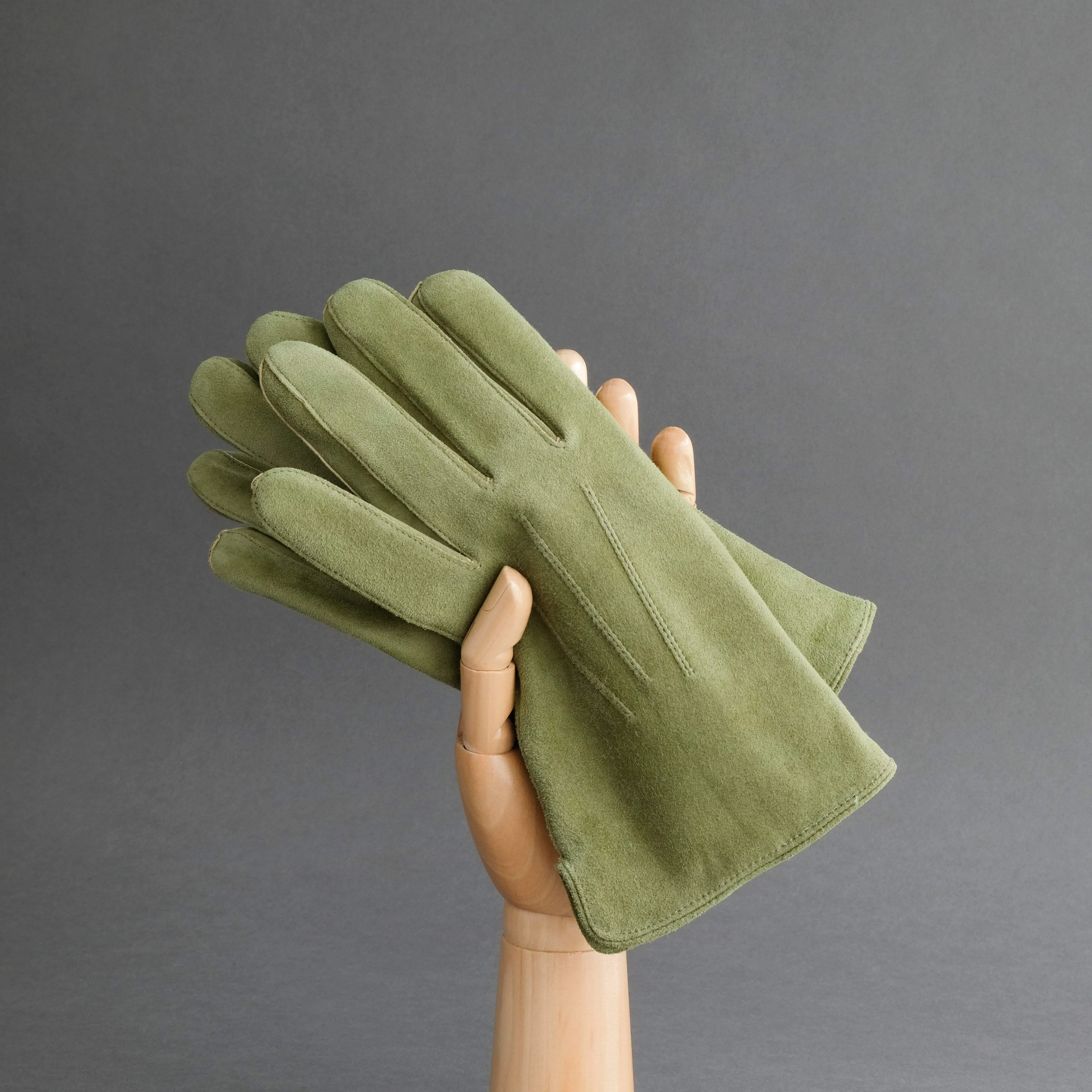 Gentlemen's Gloves from Moss Goatskin Lined with Cashmere