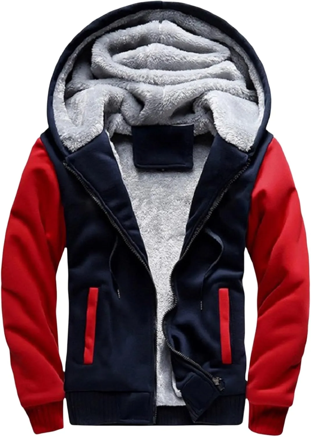 Jackets for Men Fleece Sherpa Lined Warm Jacket Heavyweight Winter Sweatshirt Zip Up Hoodie Comfy Wool Warm Thick Coats