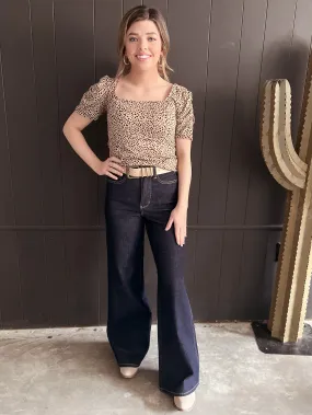 Judy Blue High Rise Dark Wash Wide Leg Jeans