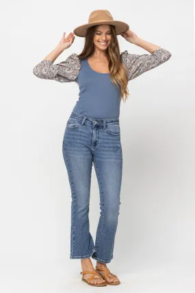 Judy Blue Mid Rise Crop Bootcut