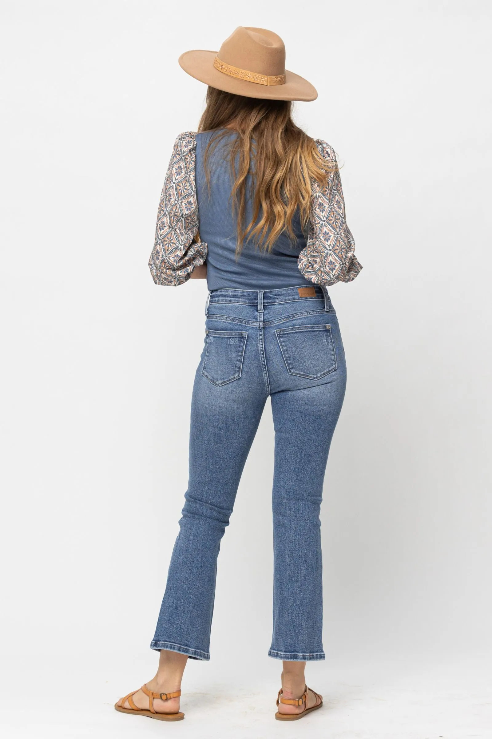 Judy Blue Mid Rise Crop Bootcut