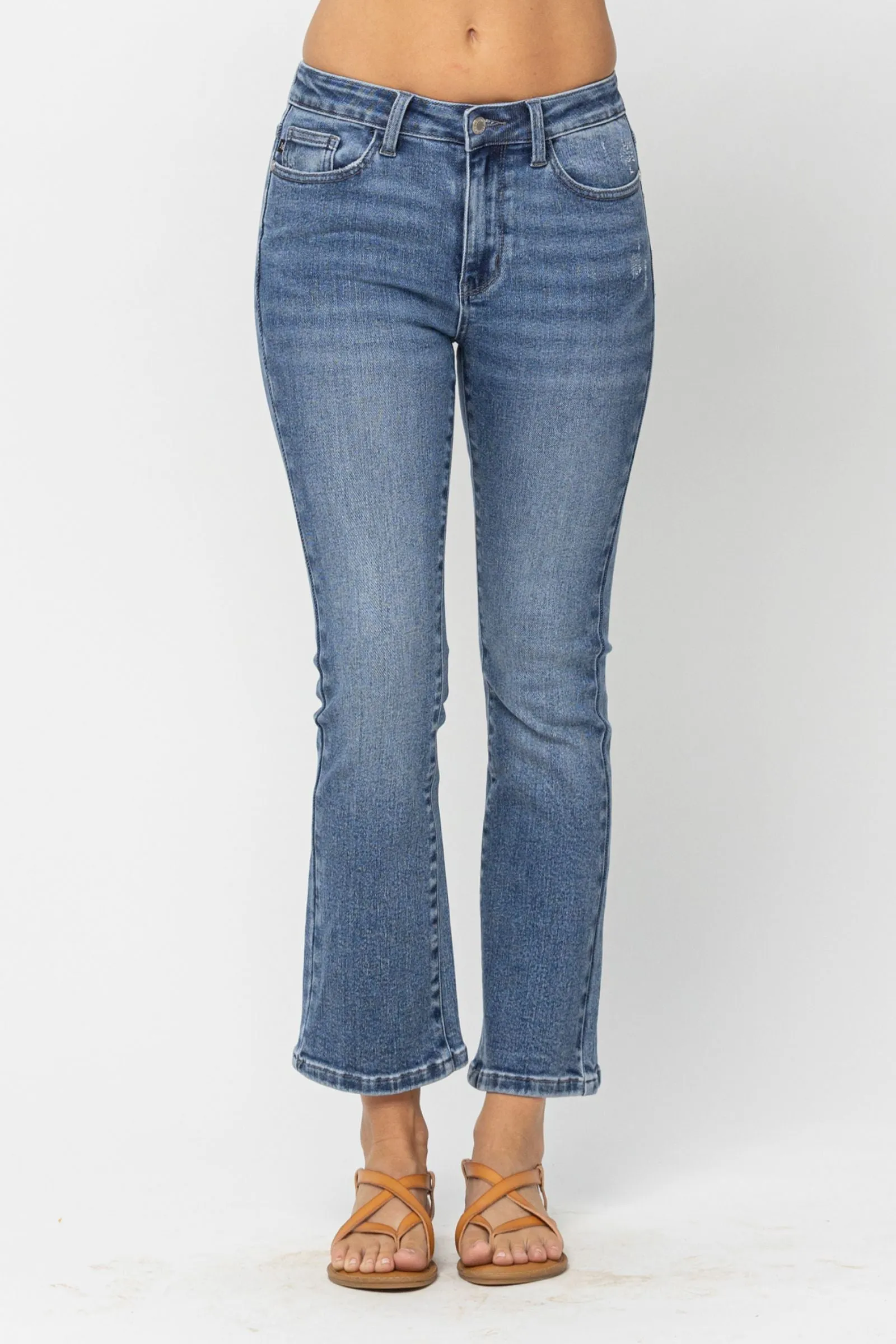 Judy Blue Mid Rise Crop Bootcut