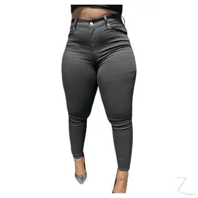 Ladies High Rise Super Stretchy Strong Skinny Denim Jeans | Plain | "Faji"
