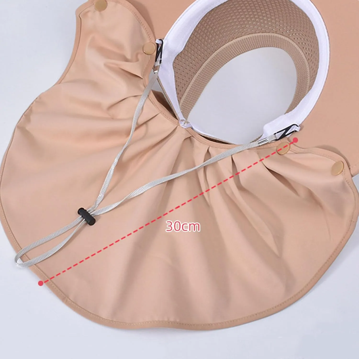 Large-Brim Hollow Sunscreen Hat with Removable Neck Flap,Wide Brim UV Protection Sun Hat,Summer Beach Visor for Women