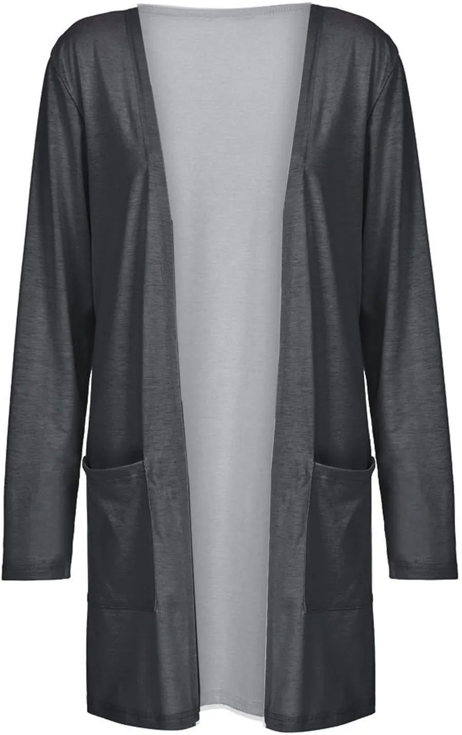 Long Sleeve Cardigan for Women Fall Open Front Kimono Sweatshrits with Pockets Soft Casual Losoe Outwear Shirts