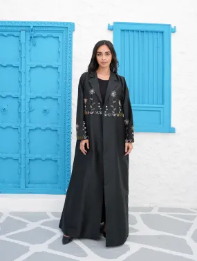LUXURY FLOWERS BLACK ABAYA #406