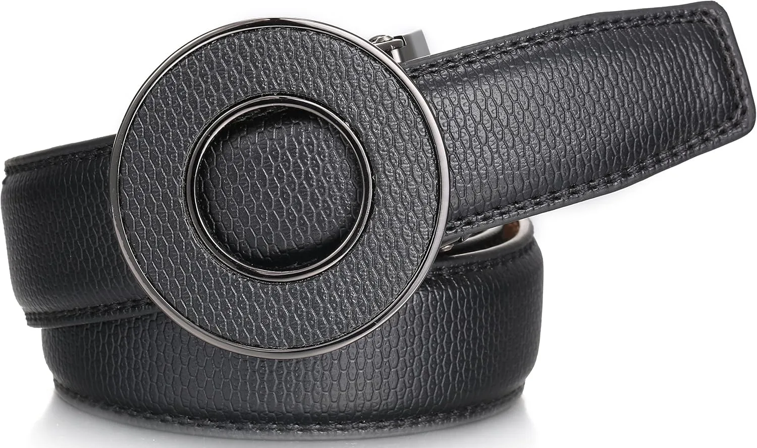 Marino Mens Genuine Leather Ratchet Dress Belt With Automatic Buckle, Enclosed in an Elegant Gift Box