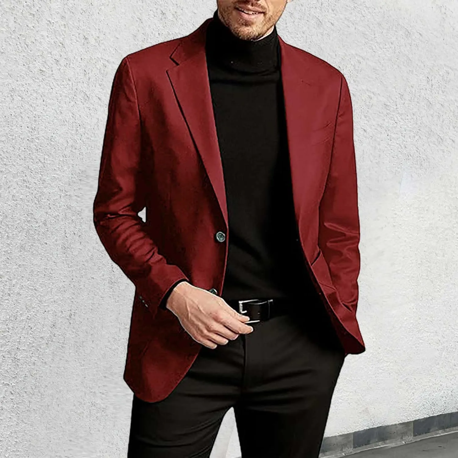Men Casual Blazer One Button Sport Coat Slim Fit Lightweight Business Suit Jackets Business Basic Sports Coats