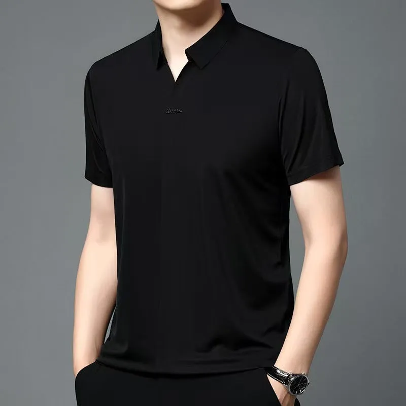 Men’s Casual Lapel Breathable Wrinkle-free T-shirt