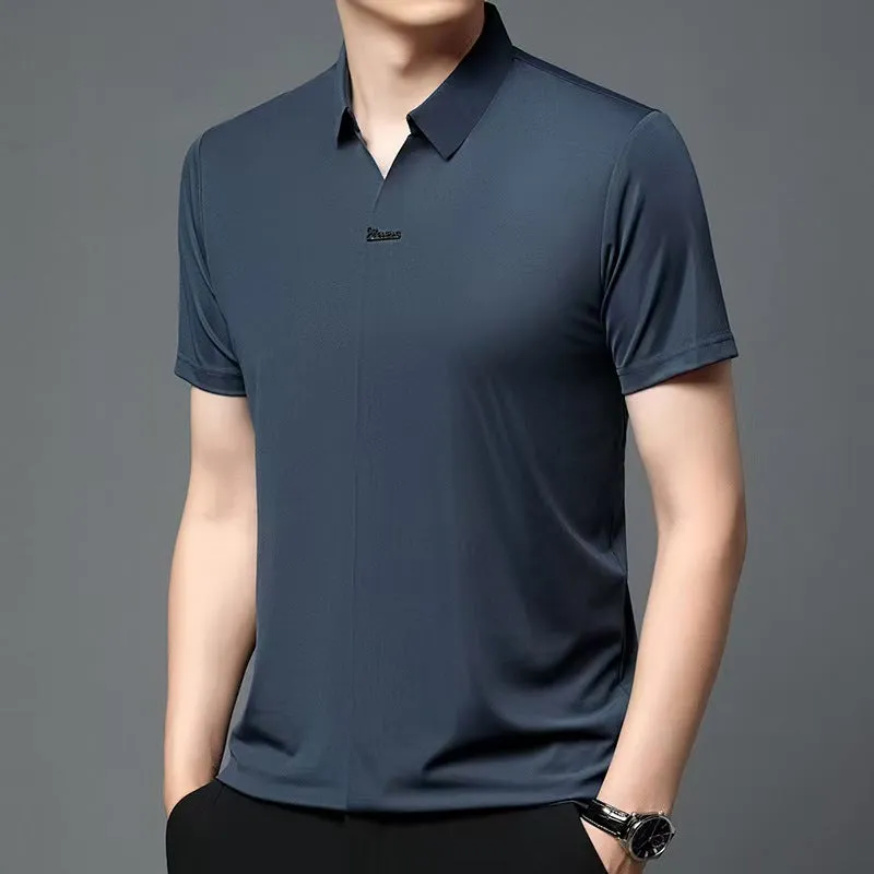 Men’s Casual Lapel Breathable Wrinkle-free T-shirt