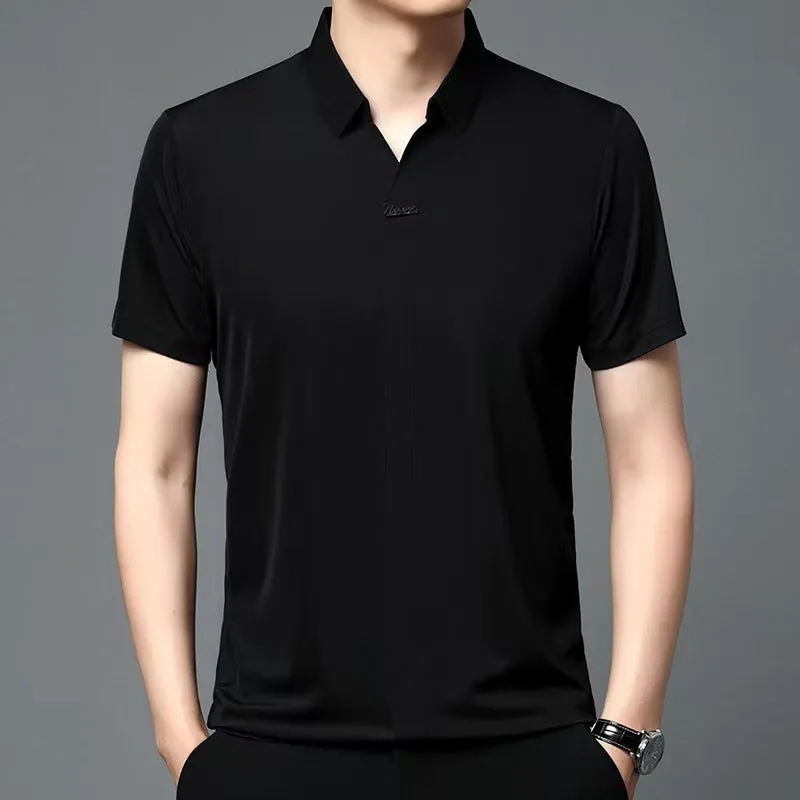 Men’s Casual Lapel Breathable Wrinkle-free T-shirt