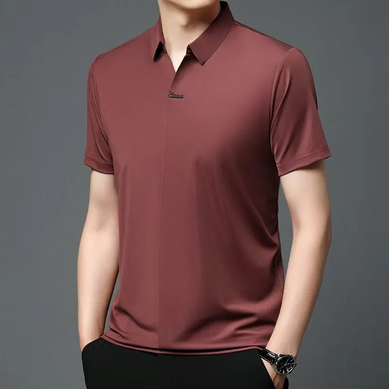 Men’s Casual Lapel Breathable Wrinkle-free T-shirt