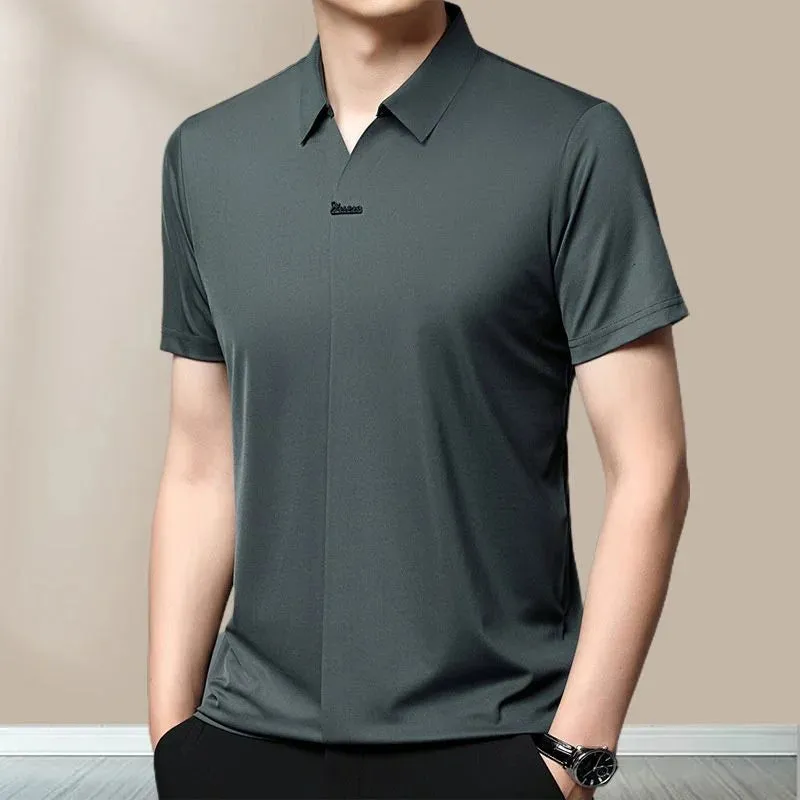 Men’s Casual Lapel Breathable Wrinkle-free T-shirt