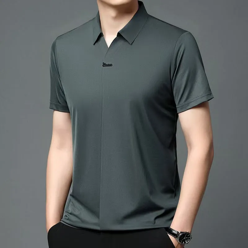 Men’s Casual Lapel Breathable Wrinkle-free T-shirt