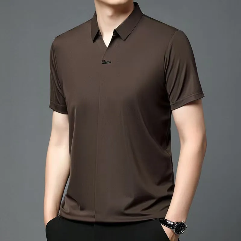 Men’s Casual Lapel Breathable Wrinkle-free T-shirt