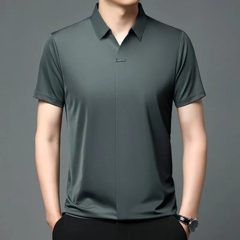 Men’s Casual Lapel Breathable Wrinkle-free T-shirt