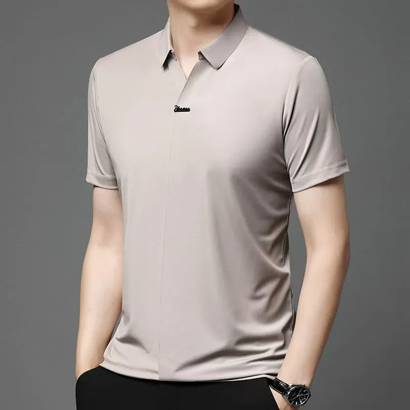 Men’s Casual Lapel Breathable Wrinkle-free T-shirt