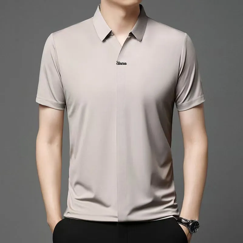 Men’s Casual Lapel Breathable Wrinkle-free T-shirt