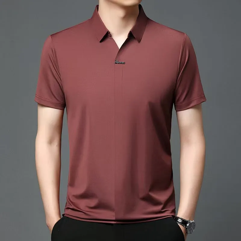 Men’s Casual Lapel Breathable Wrinkle-free T-shirt