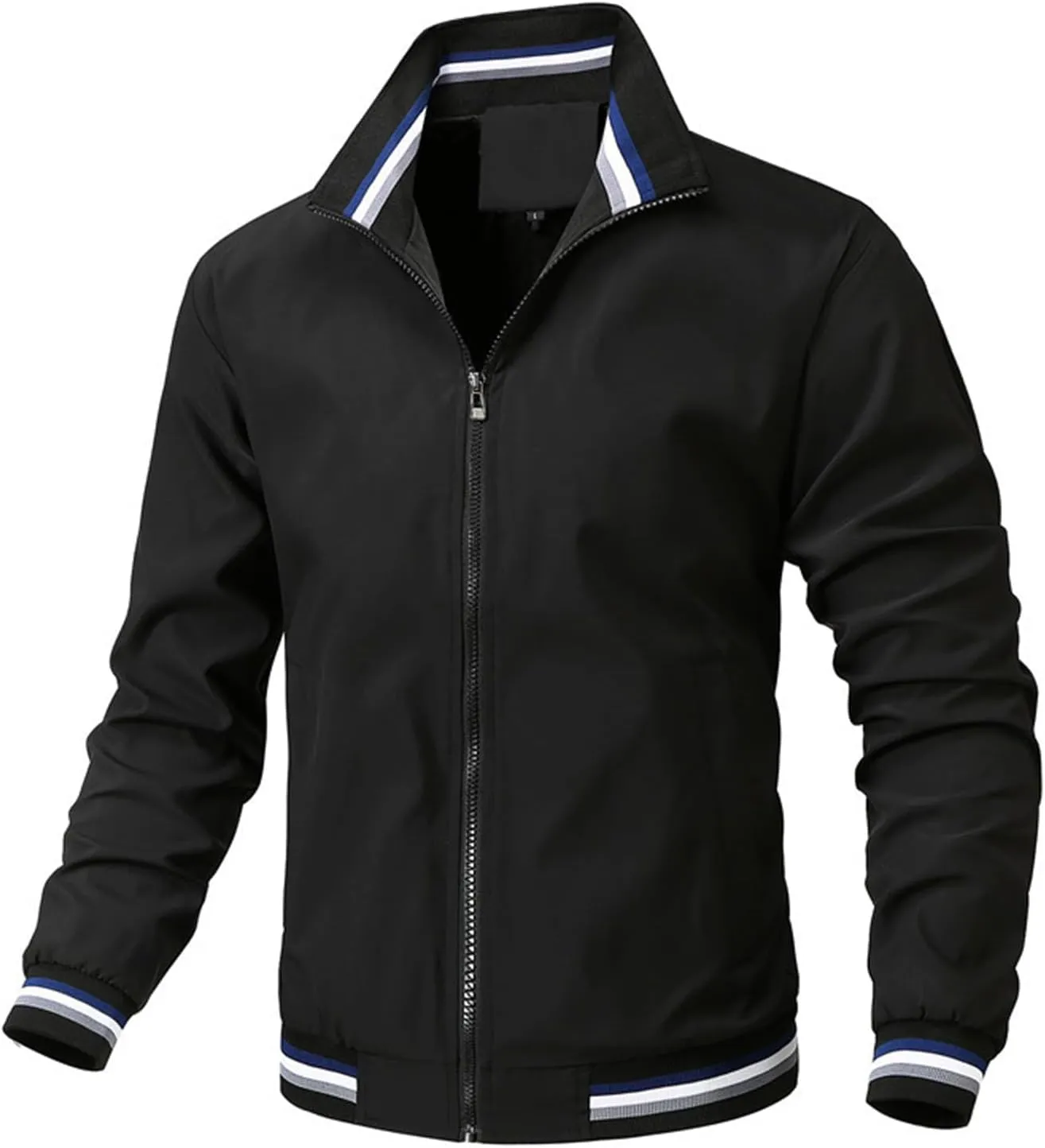 Men's Lightweight Jacket Light Track Jackets Casual Spring Fall Windbreaker Flight Bomber Zip Up Coat with Pockets