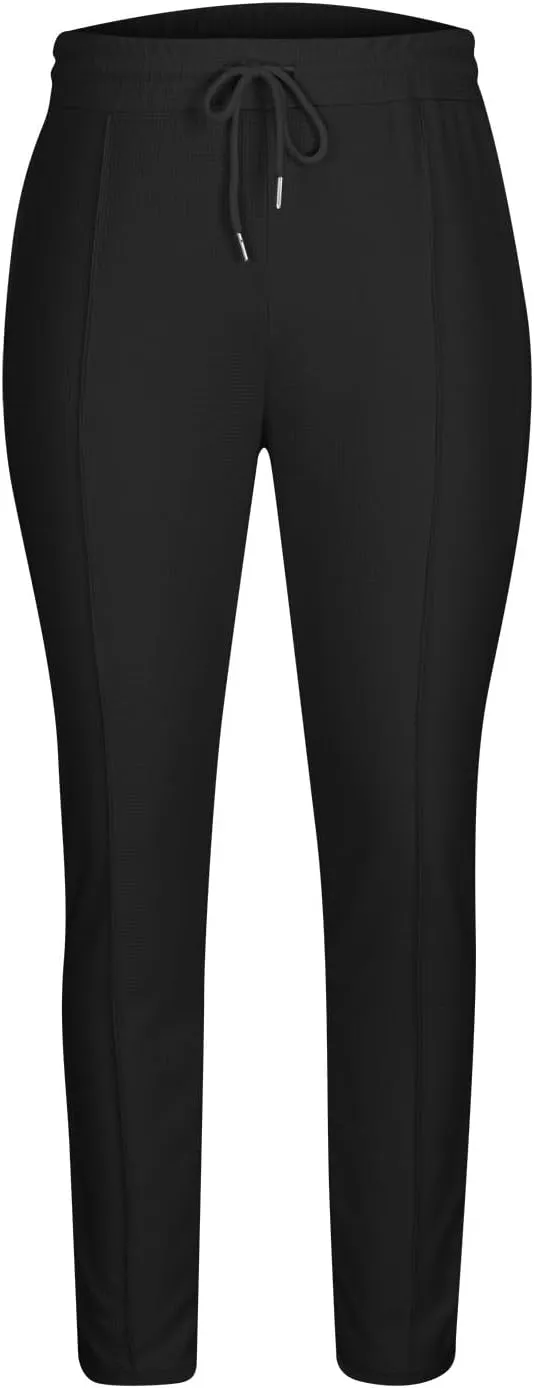 Men's Smart Rugby Trousers Waffle Pants Stretch Chinos Casual Elastic Waist Sweatpants Business Office Work Home Pants