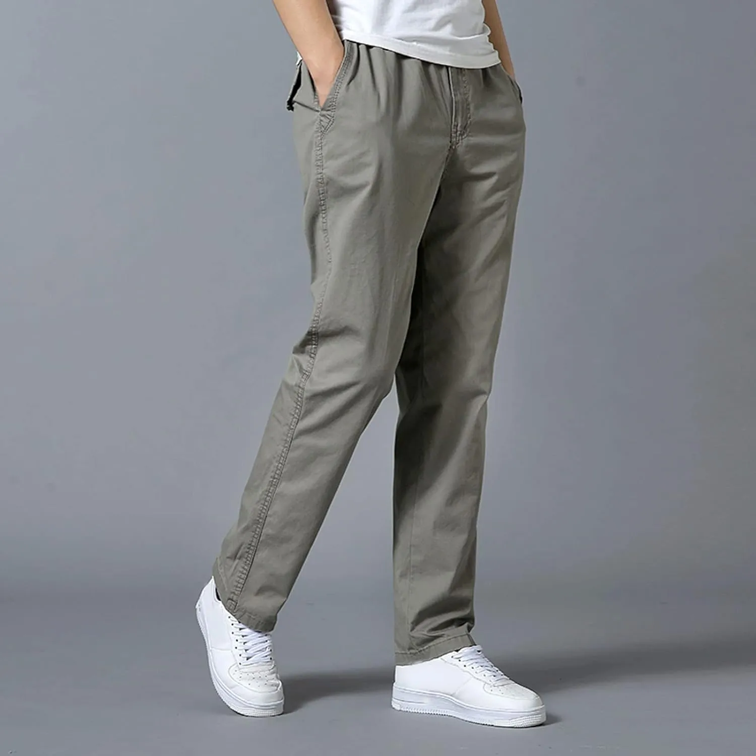 Mens Workout Cargo Sweatpants Zipper Pocket Trouser Fashion Mens Tapered Joggers Men's Flap Pocket Drawstring Elastic