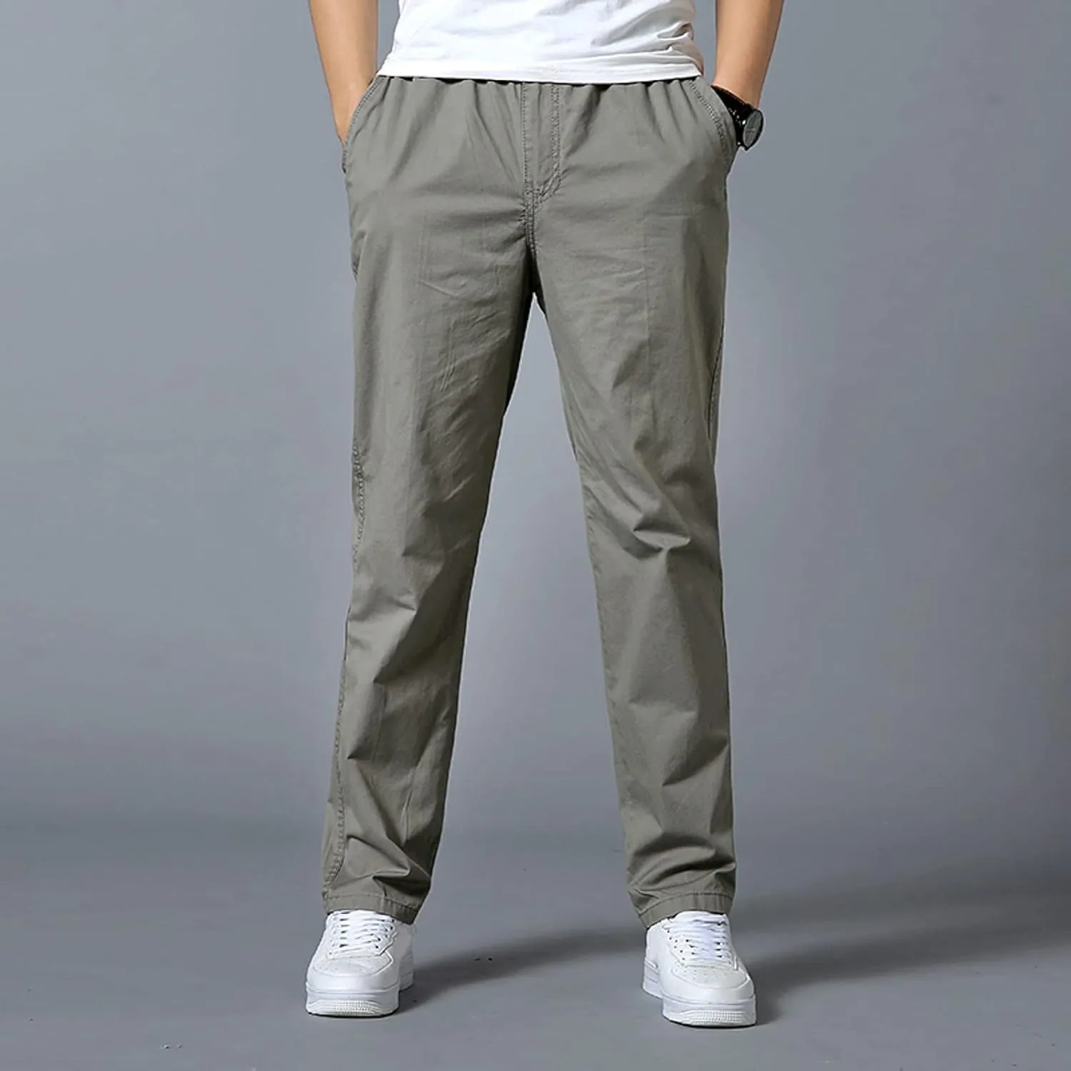 Mens Workout Cargo Sweatpants Zipper Pocket Trouser Fashion Mens Tapered Joggers Men's Flap Pocket Drawstring Elastic