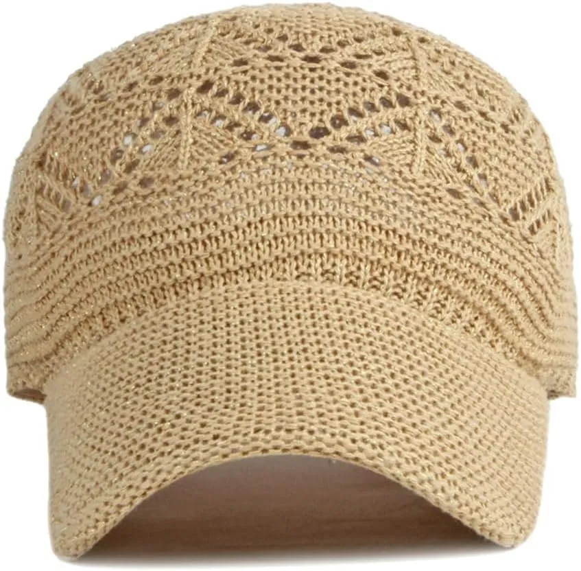 Molodo Knit Mesh Baseball Cap for Women Summer Mesh Trucker Hat Adjustable Sun Hat Corchet Dad Hat Outdoor