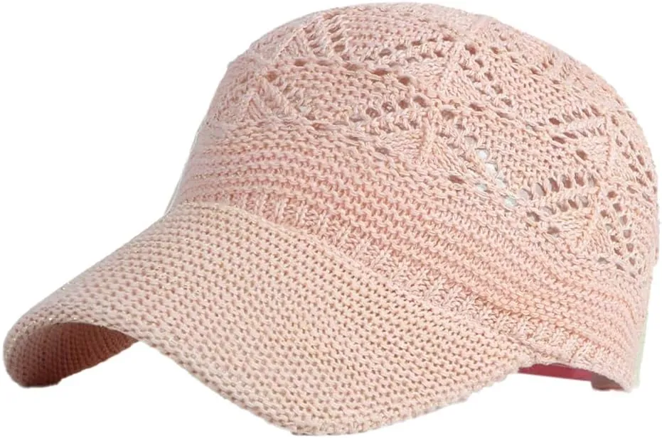Molodo Knit Mesh Baseball Cap for Women Summer Mesh Trucker Hat Adjustable Sun Hat Corchet Dad Hat Outdoor