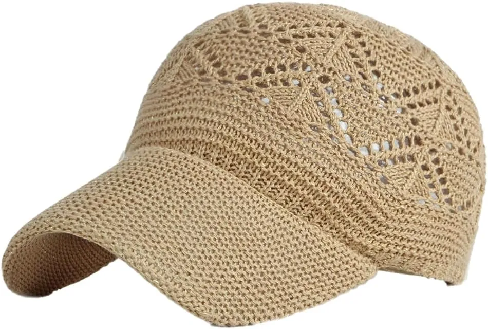 Molodo Knit Mesh Baseball Cap for Women Summer Mesh Trucker Hat Adjustable Sun Hat Corchet Dad Hat Outdoor