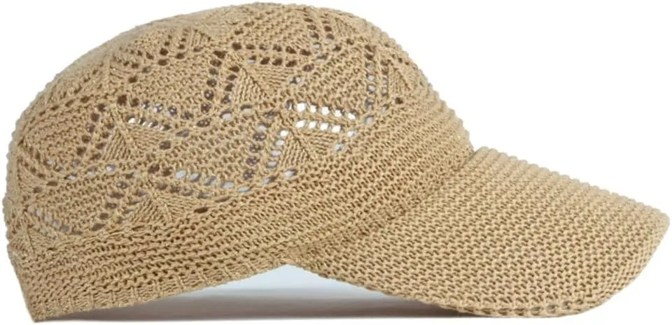Molodo Knit Mesh Baseball Cap for Women Summer Mesh Trucker Hat Adjustable Sun Hat Corchet Dad Hat Outdoor