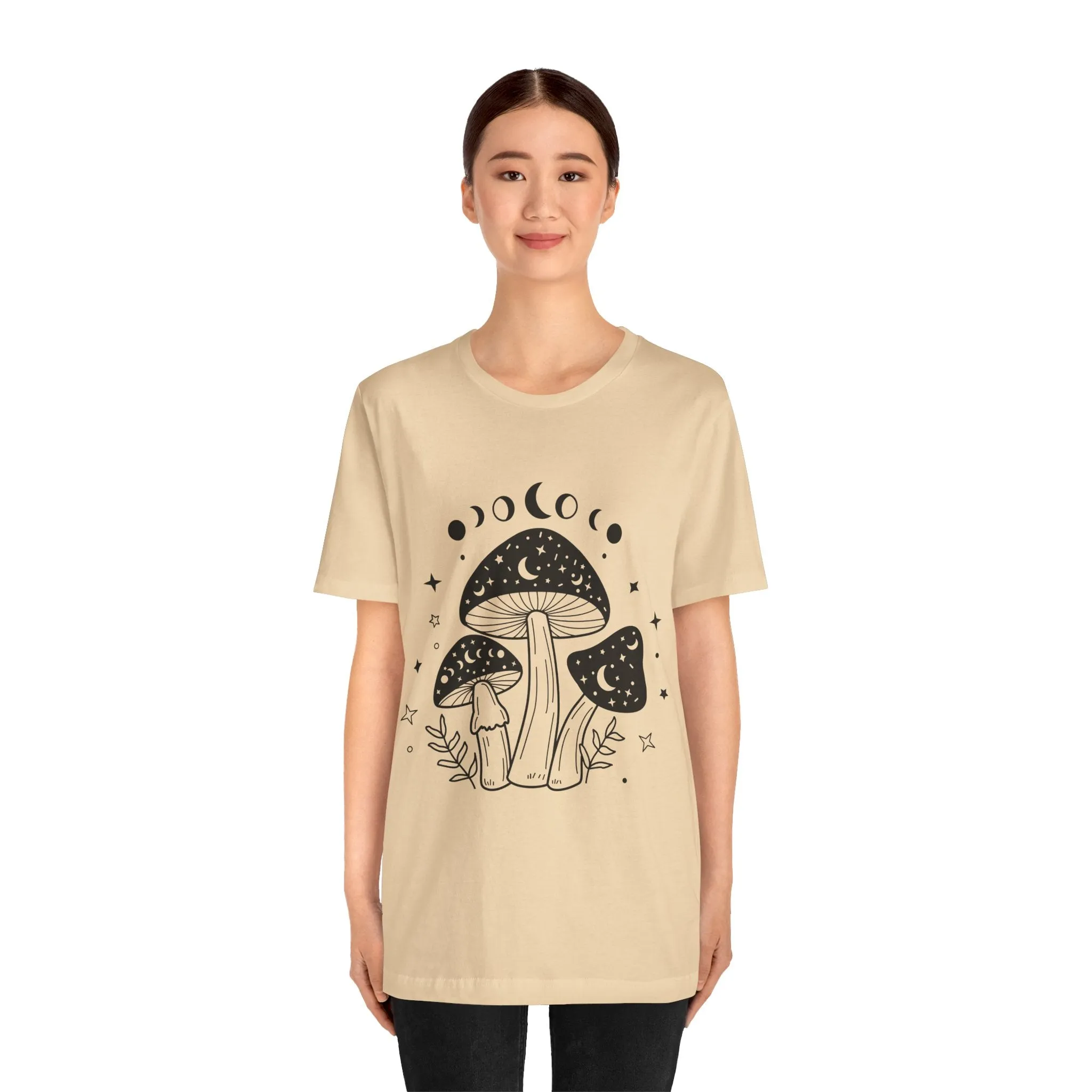 Mystical Celestial Mushroom Tee - Soft, Breathable, and Unique