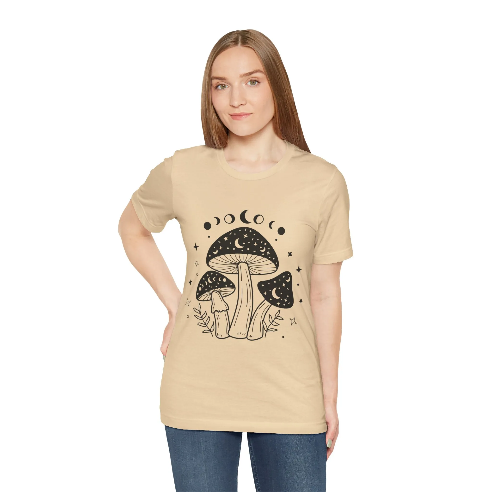 Mystical Celestial Mushroom Tee - Soft, Breathable, and Unique