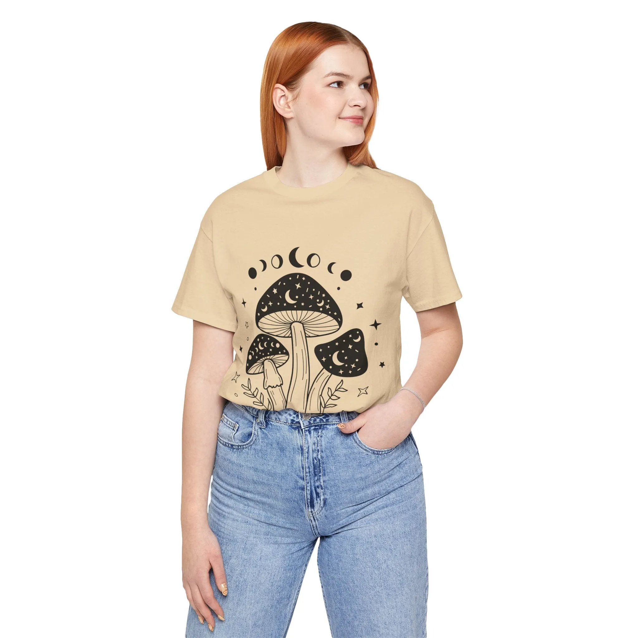 Mystical Celestial Mushroom Tee - Soft, Breathable, and Unique