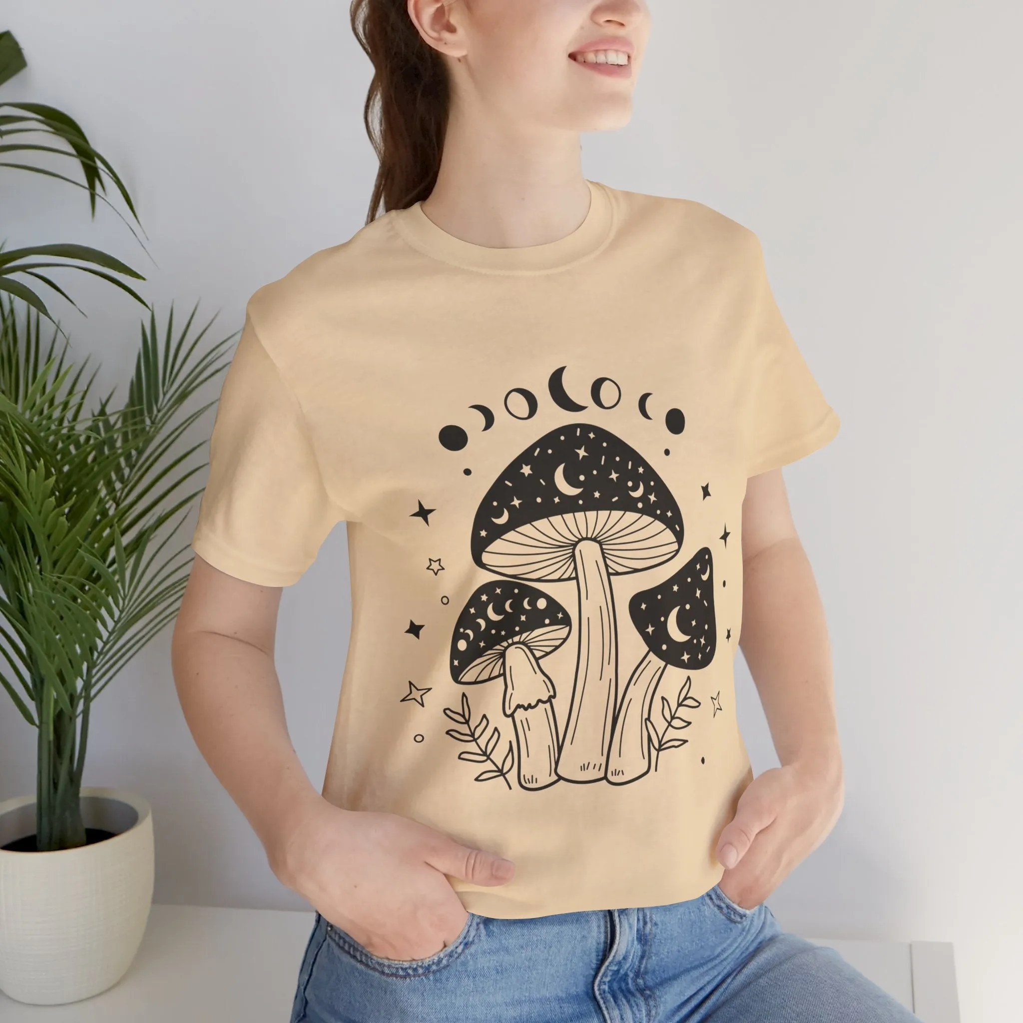 Mystical Celestial Mushroom Tee - Soft, Breathable, and Unique