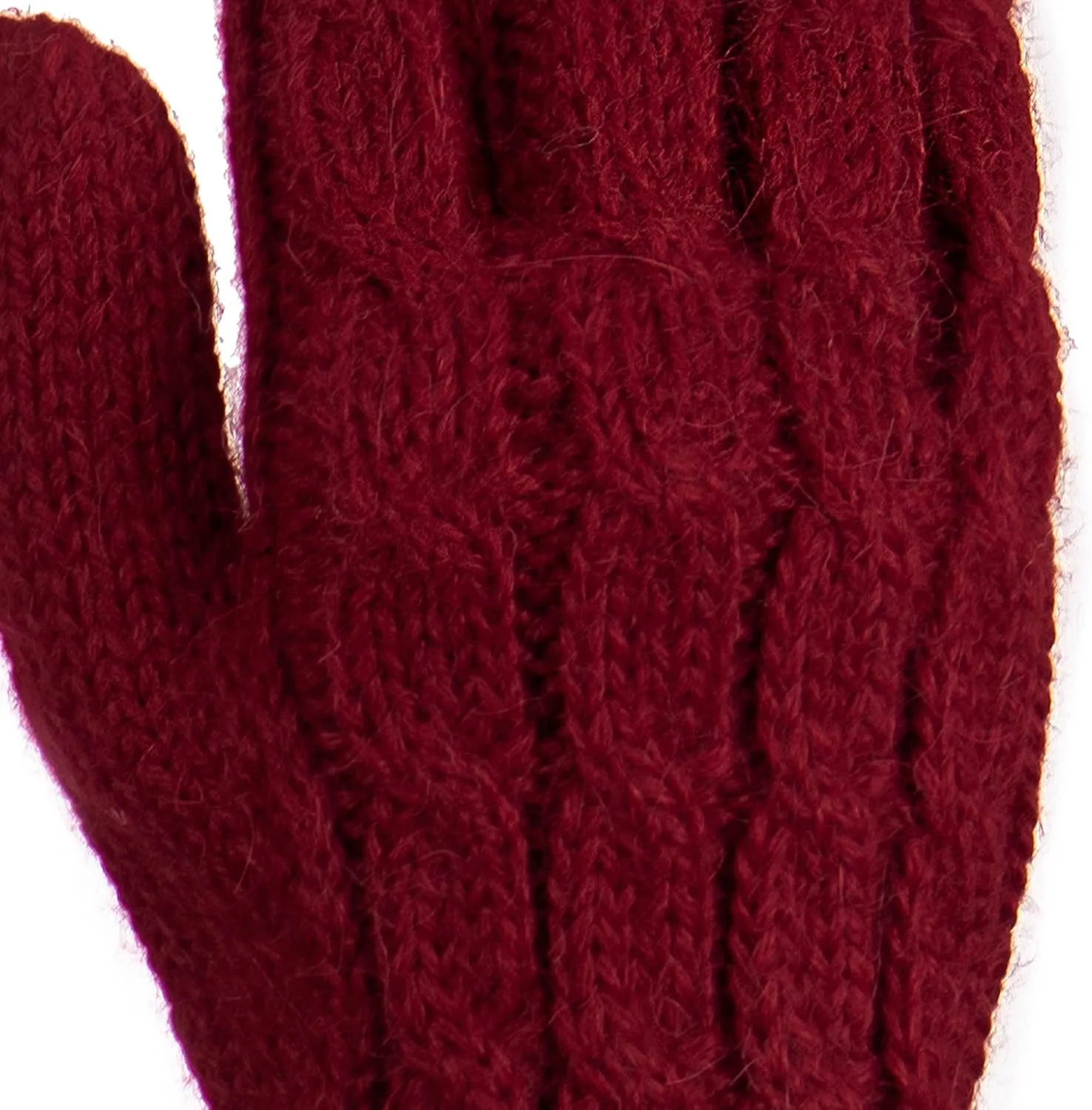 NOVICA Artisan Handmade Wool100% Alpaca Gloves Cable Knit in Light Mauve from Peru