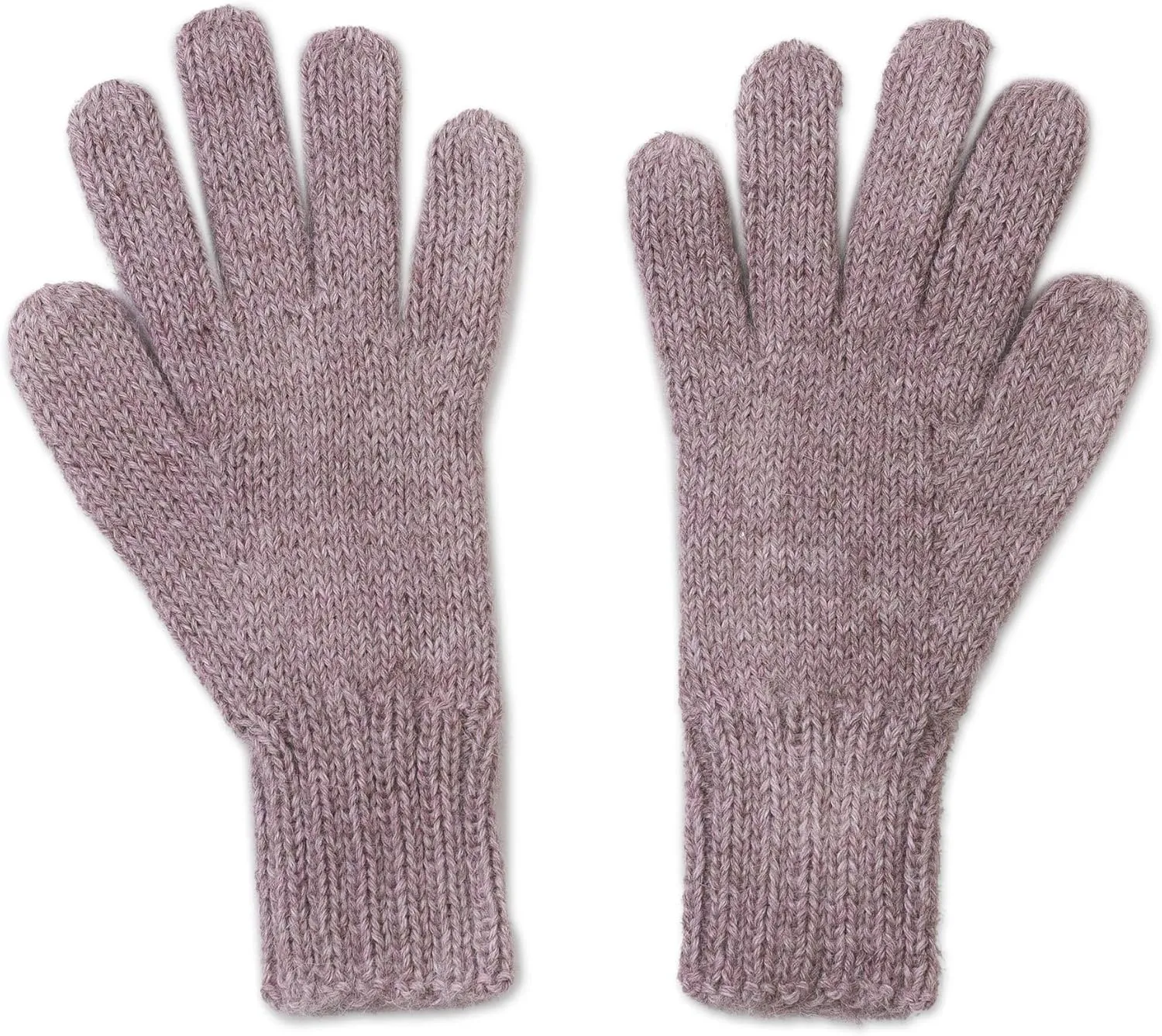NOVICA Artisan Handmade Wool100% Alpaca Gloves Cable Knit in Light Mauve from Peru