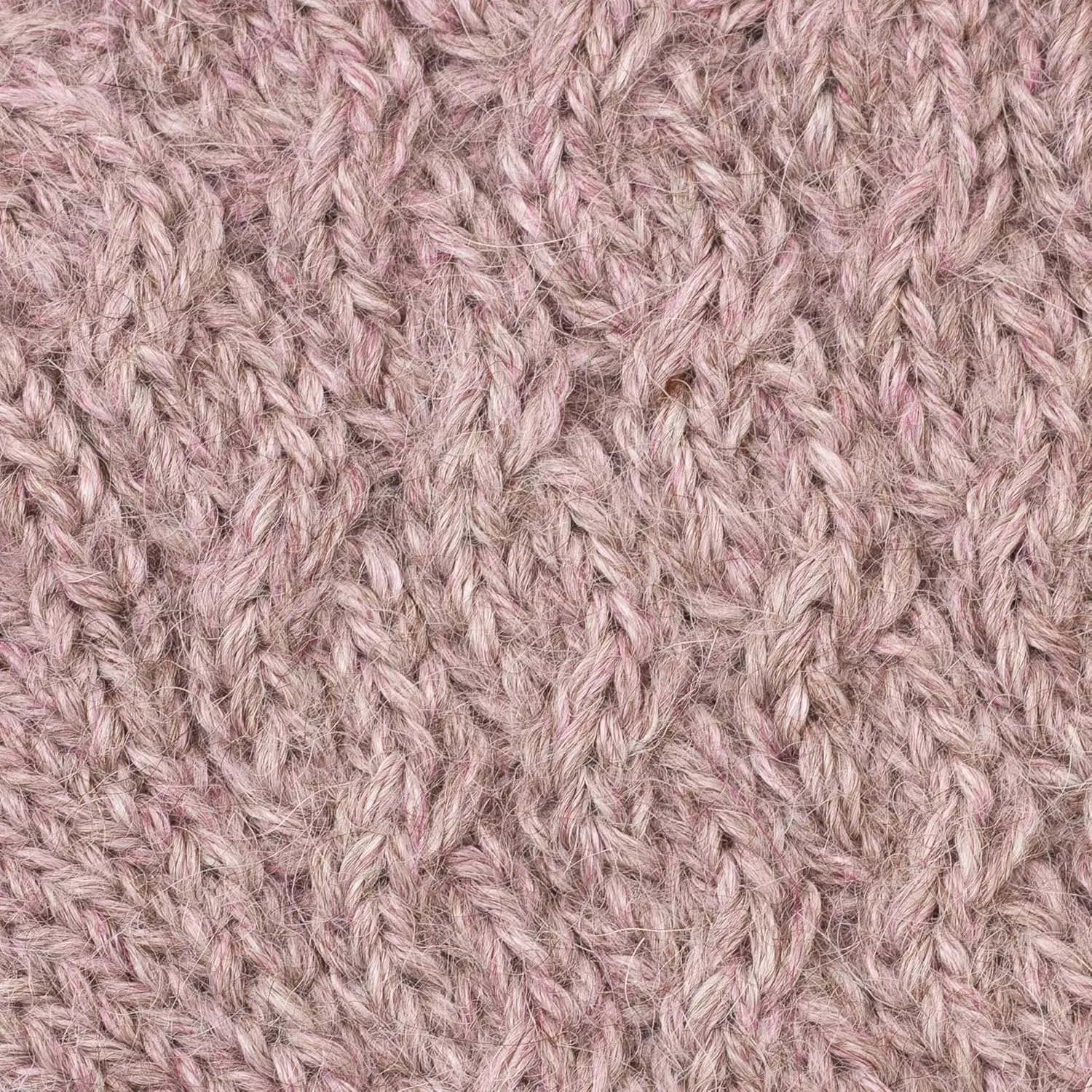 NOVICA Artisan Handmade Wool100% Alpaca Gloves Cable Knit in Light Mauve from Peru