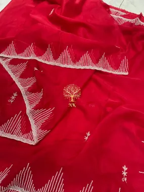 Organza flowy saree