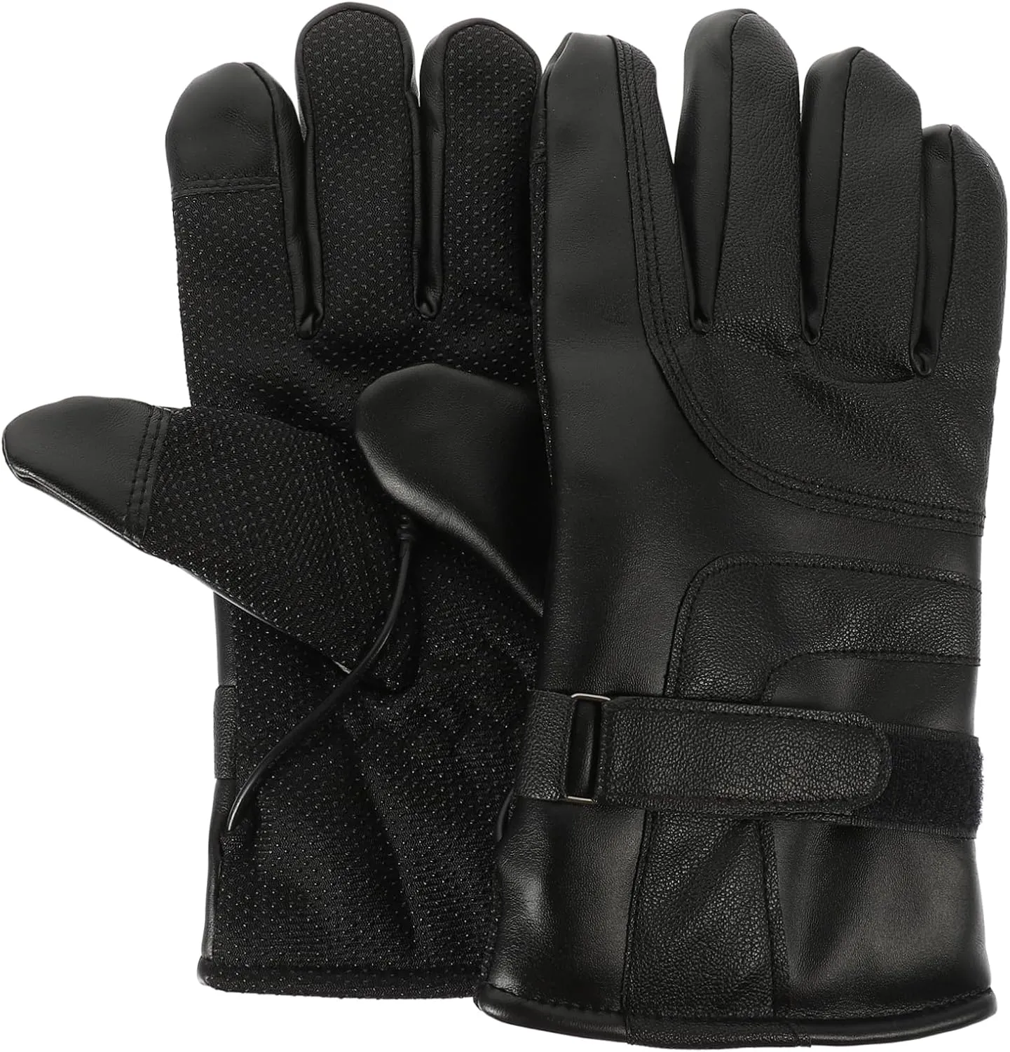 POPETPOP 1Pair Heated Gloves for Winter Riding Gear Temperature Control Thermal Touch Screen Gloves for Skiing Outdoor Sports Black