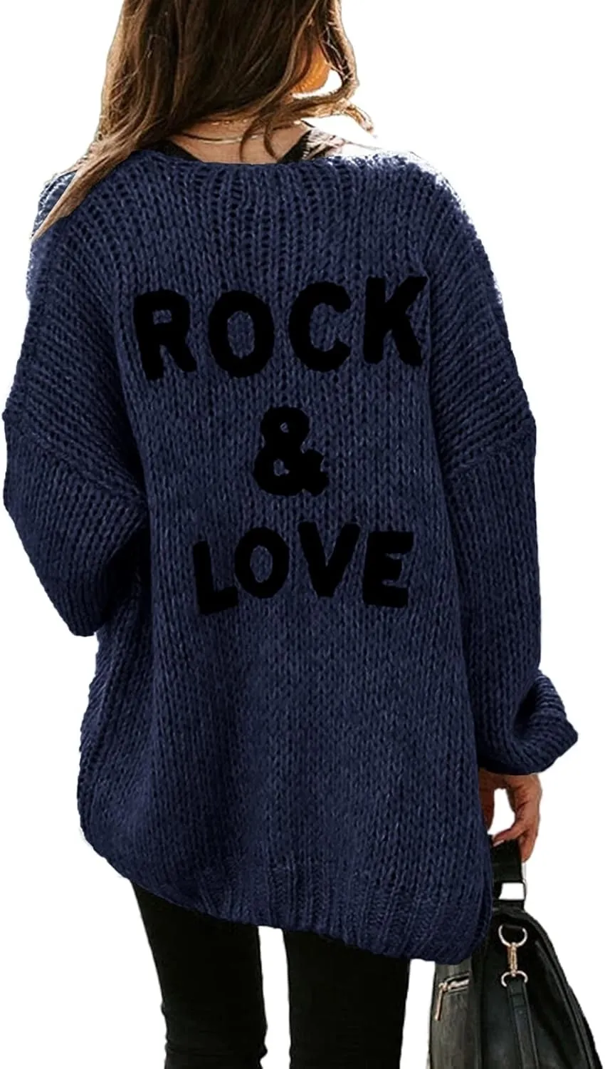 PRETTYGARDEN Women's Long Sleeve Open Front Knit Cardigans Sweaters Soft Loose Draped Coat Outerwear
