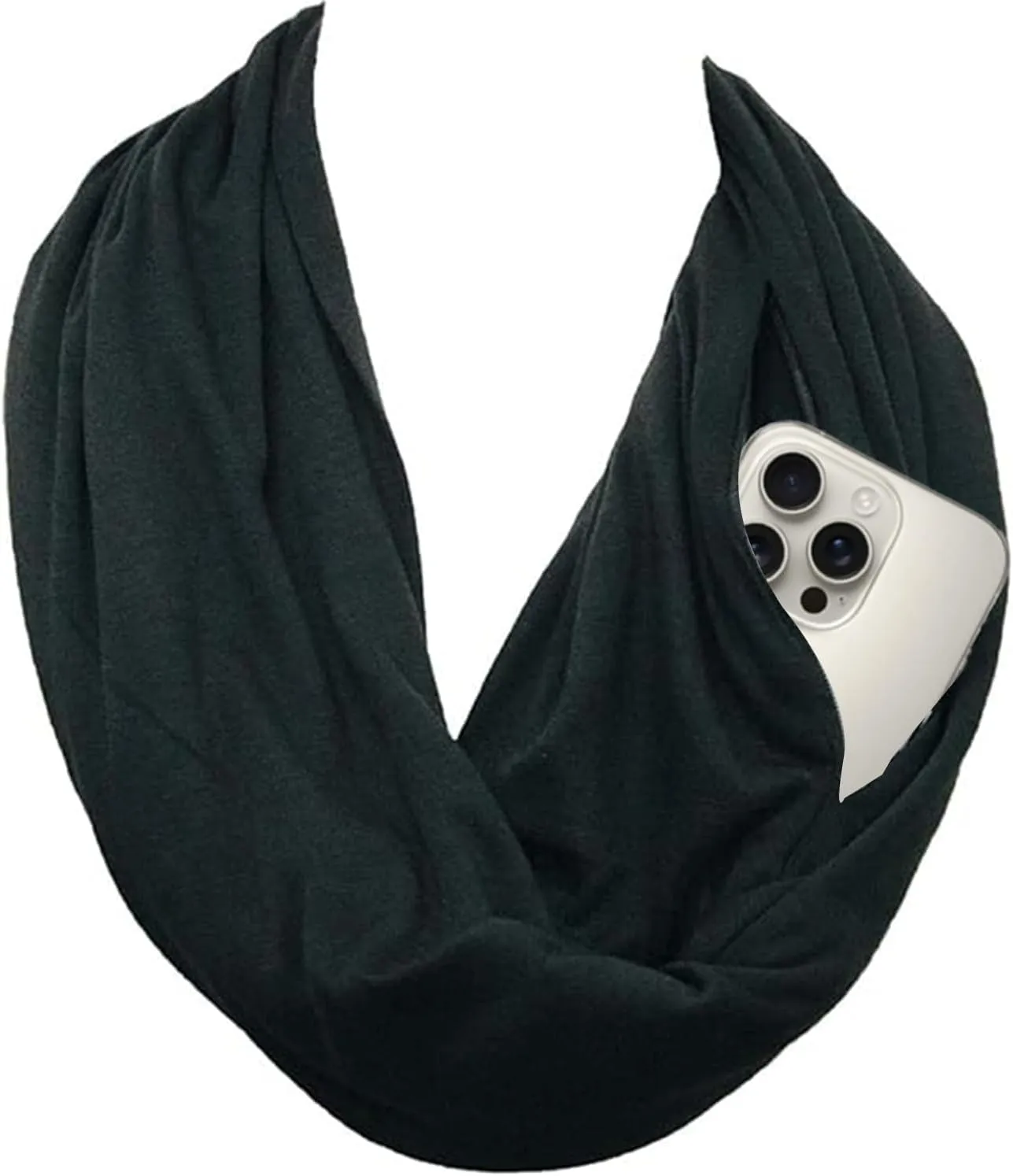 Quatrefoil Pattern Infinity Scarf for Women - Travel Scarf with Hidden Pocket - All Seasons