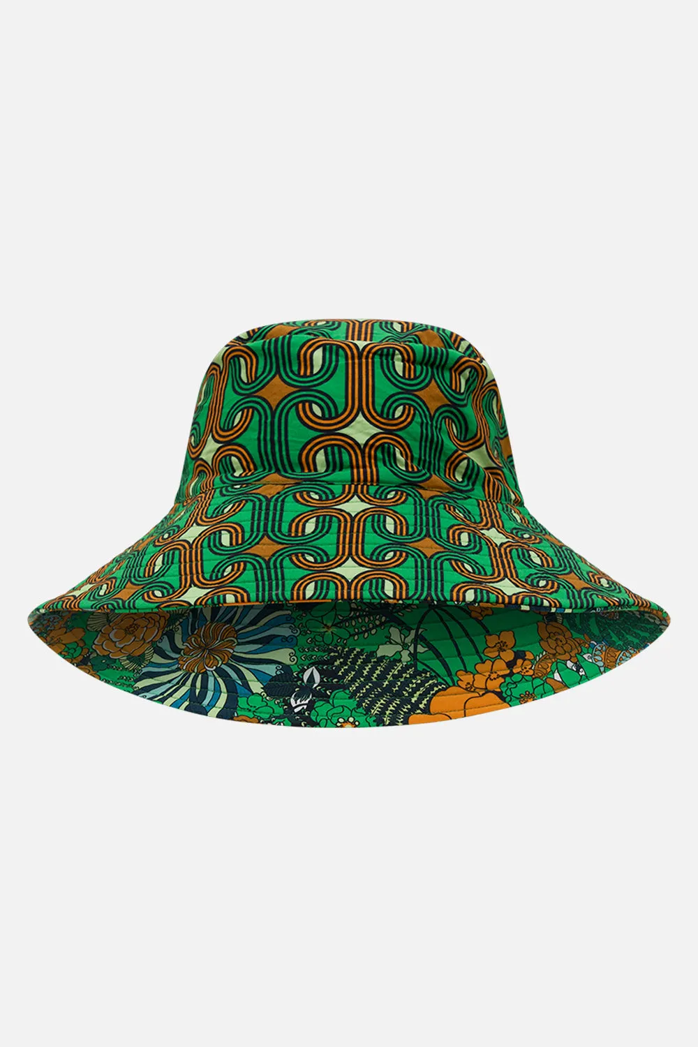 REVERSIBLE WIDE BRIM BUCKET HAT GOOD VIBES GENERATION