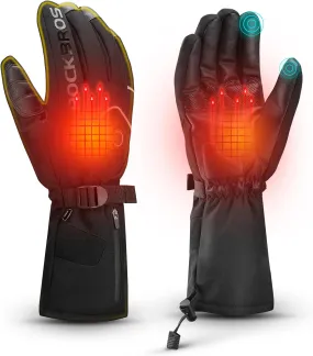 ROCKBROS Heated Gloves Electric Rechargeable Battery Thermal Mittens Gloves for Men Women Winter Touchscreen Waterproof Warm Glove Liners Cold Weather Gloves for Cycling, Skiing, Snowboarding