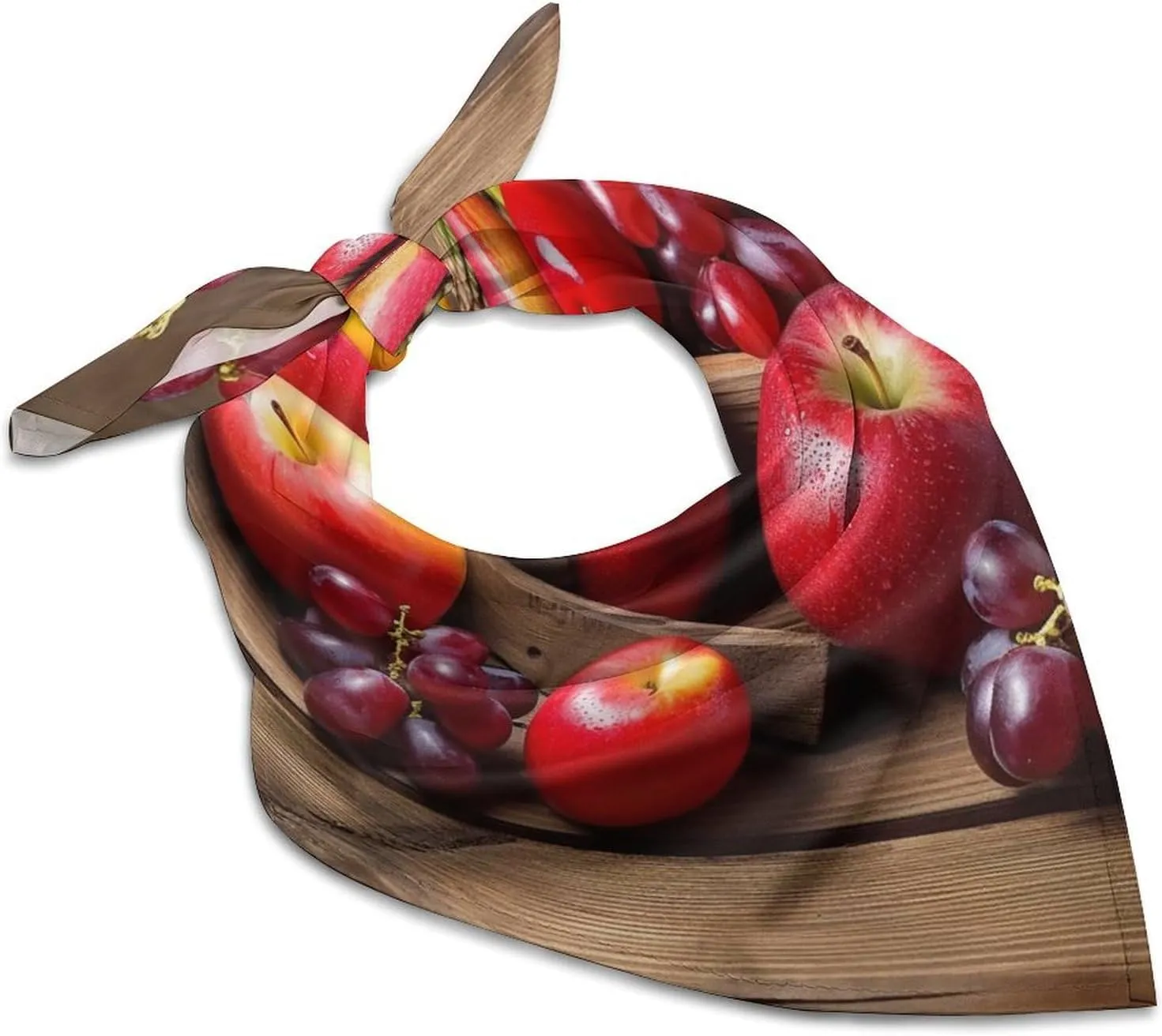 Silk Like Head Scarf for Women Satin Fruits on Wood Large Hair Scarves Square Satin Head Scarf Neckerchief for Women Headwear Stylish Headband 18 × 18 Inches