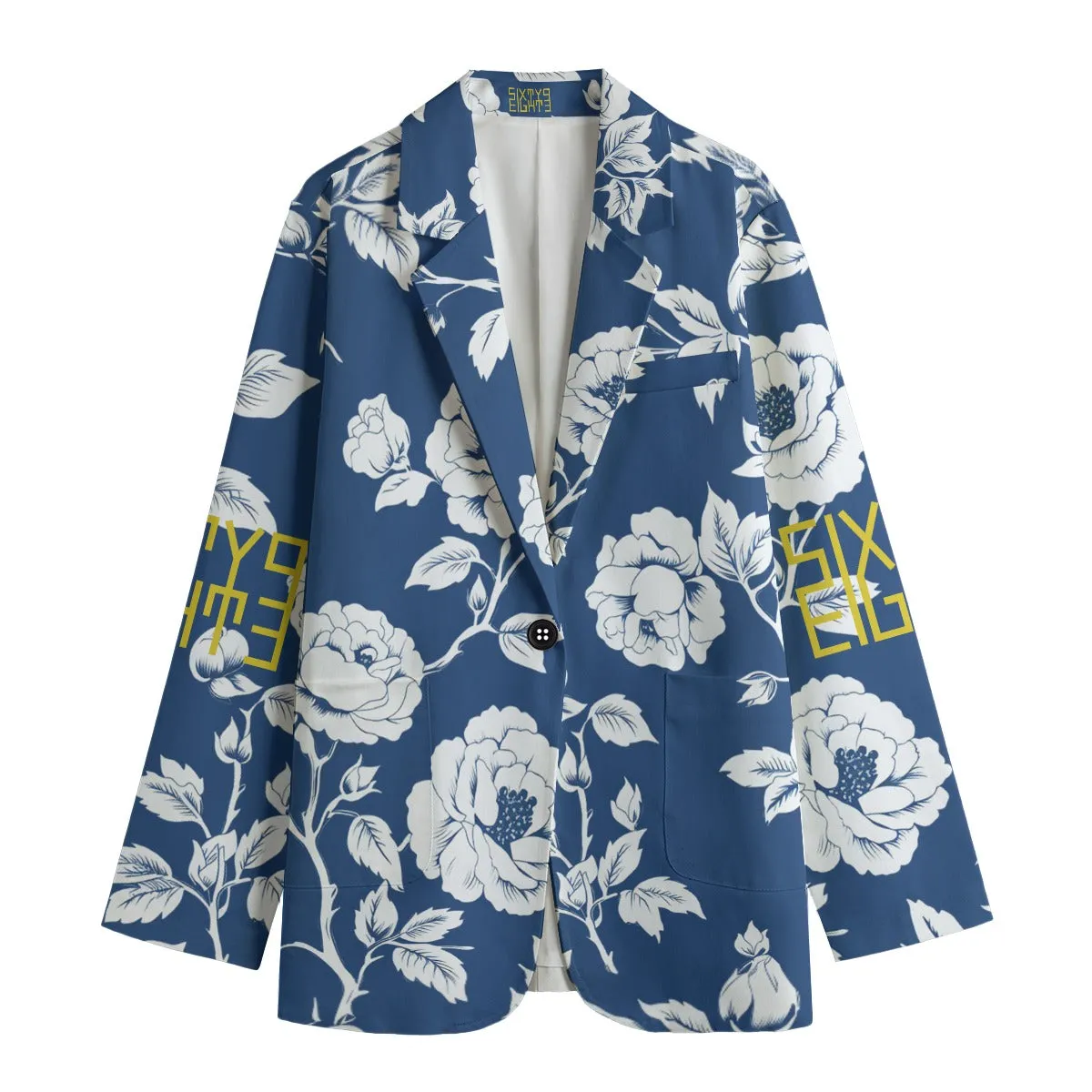 Sixty Eight 93 Logo Gold Women's Leisure Blazer #16
