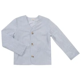 suit stripe blazer with shorts - light blue