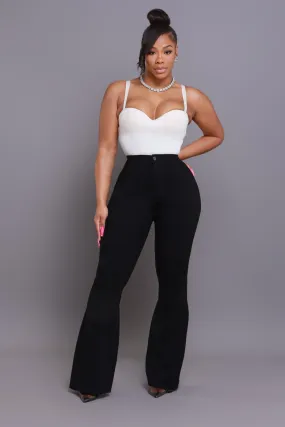 Super Swank High Rise Flare Stretchy Jeans - Black
