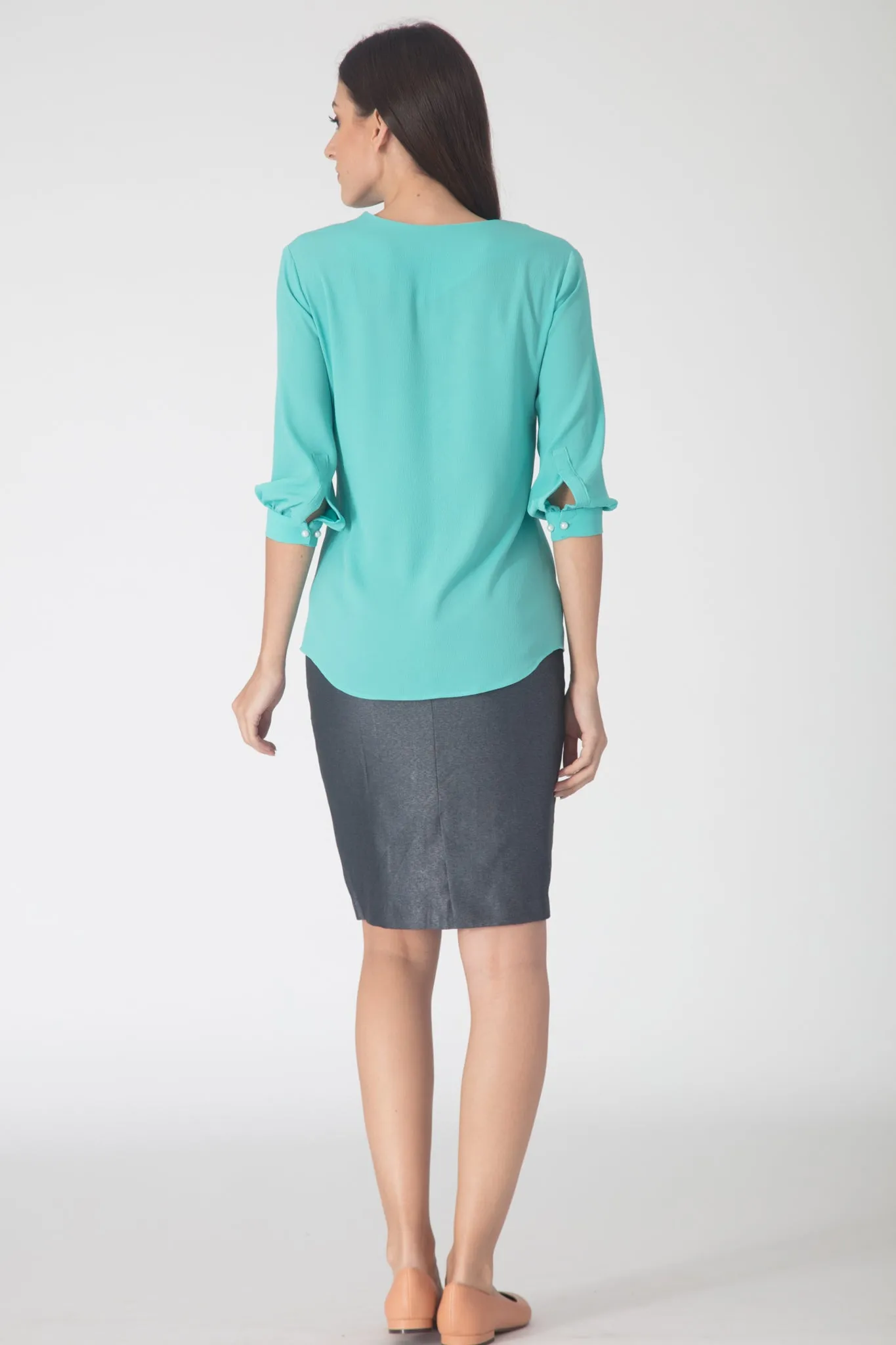 Turquoise Buttondown Blouse